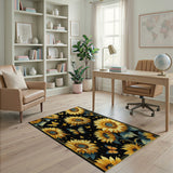 Vibrant Sunflowers Butterflies Area Rug