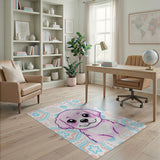 Cute Pink Puppy Cartoon Area Rug
