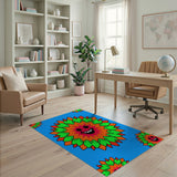 Cheerful Smiling Sun Cartoon Area Rug