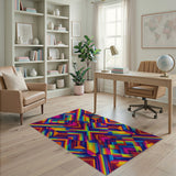 Vivid Multi-Color Geometric Area Rug