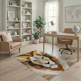 Geometric Lion Face Area Rug