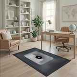 Black and White Geometric Black White Abstract Area Rug