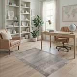 Grey Modern Grey Horizontal Stripe Rug