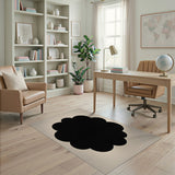 Black Floral Silhouette Area Rug