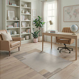 Neutral Beige Grey Woven Stripe Area Rug