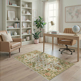 Ornate Floral Vintage Cream Area Rug