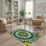 Mint Green Mandala Sunburst Area Rug