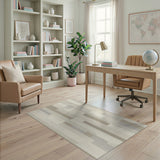 Beige and Neutral Beige Neutral Geometric Striped Area Rug