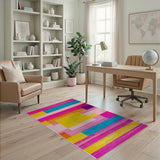 Multi-color and Patterns Vibrant Geometric Multi-Color Block Area Rug