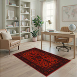 Red Traditional Persian Red Floral Traditional Persian Area Rug