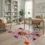 Explosive Multi-Color Splatter Abstract Rug