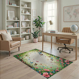 Whimsical Butterfly Garden Arch Rug