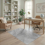 Modern Wavy Contour Lines Area Rug - Black White