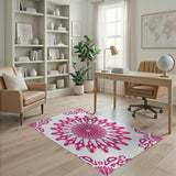 Pink Pink Floral Mandala Area Rug