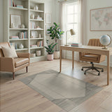 Beige Geometric Octagon Area Rug
