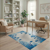 Blue Fish and Coral Reef Coastal Area Rug