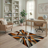 Geometric Modern Bold Geometric Orange Area Rug