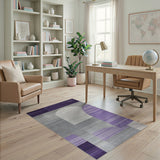 Purple Grey Geometric Arch Abstract Rug