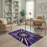 Purple Sunburst Geometric Area Rug