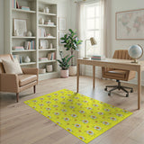 Yellow Cheerful Yellow Daisy Floral Area Rug