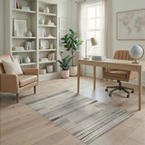 Beige Heritage Tribal Geometric Stripe Rug