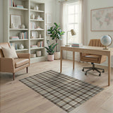 Plaid Brown Tan Plaid Check Area Rug