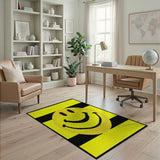Cheerful Yellow Smiley Face Kids Cartoon Area Rug