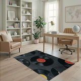 Multi-color and Patterns Retro Vinyl Records Area Rug