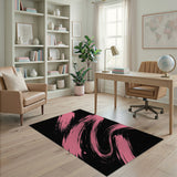 Bold Pink Brush Stroke Abstract Area Rug