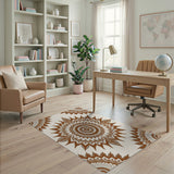 Intricate Terracotta Mandala Area Rug