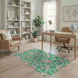 Green Daisy Lattice Area Rug