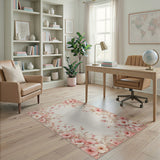 Elegant Pink Peony Floral Vintage Rug