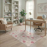 Blush Pink Organic Blob Pattern Area Rug