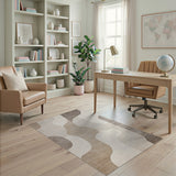 Beige and Neutral Abstract Neutral Beige Area Rug
