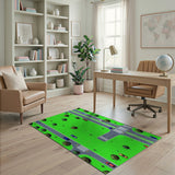 Retro Pixel Street Intersection Area Rug
