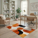 Orange Abstract Organic Area Rug