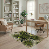 Green Green Geometric Starburst Area Rug