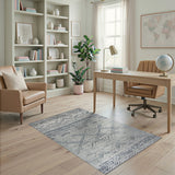 Black and White Heritage Tribal Black White Geometric Area Rug