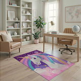 Kids Cartoon Magical Unicorn Rainbow Kids Area Rug