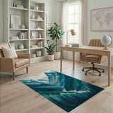 Teal Mountain Valley Peaks Area Rug