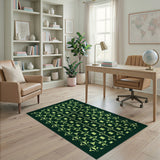 Abstract Green Geometric Modern Area Rug