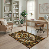 Ornate Gold Marigold Lotus Rug