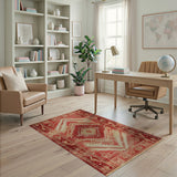 Southwestern Red Southwestern Geometric Area Rug