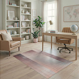 Distressed Pink Grid Area Rug