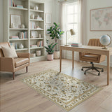 Ivory Gold Floral Persian Area Rug