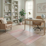 Pink Geometric Stripe Area Rug