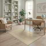 Beige Area Rug with Cream Dotted Border