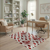 Red Teardrop Splash Area Rug