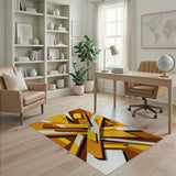 Dynamic Geometric Orange Area Rug