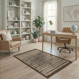 Brown Tan Diamond Geometric Brown and Tan Area Rug